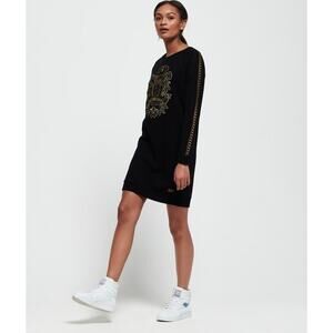 Superdry Embellished Regal Sweat Sweat Dress Streetwear Size 4